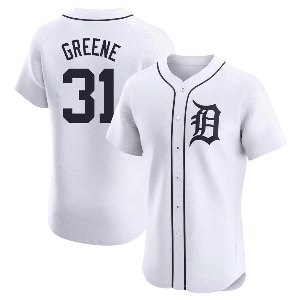 D.Tigers #31 Riley Greene Player White Limited Elite Home Qdoa Stitched Jerseys