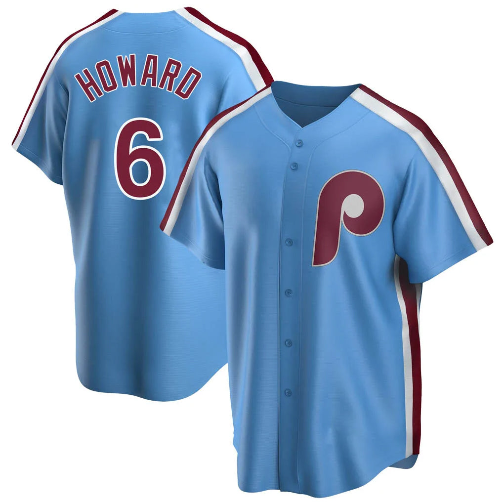 P.Phillies #6 Ryan Howard Player Light Blue Home Game Qdoa Stitched Jerseys