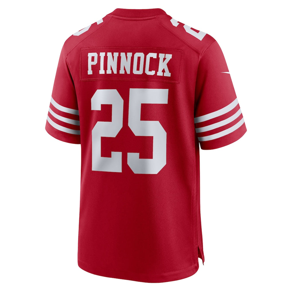 Qdoa SF.49ers #25 Jason Pinnock Scarlet Team Game Jersey