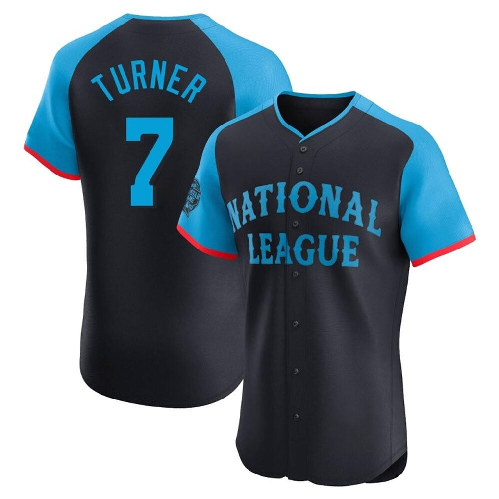 P.Phillies #7 Trea Turner Player Navy National League All-Star Limited Elite Qdoa Stitched Jerseys