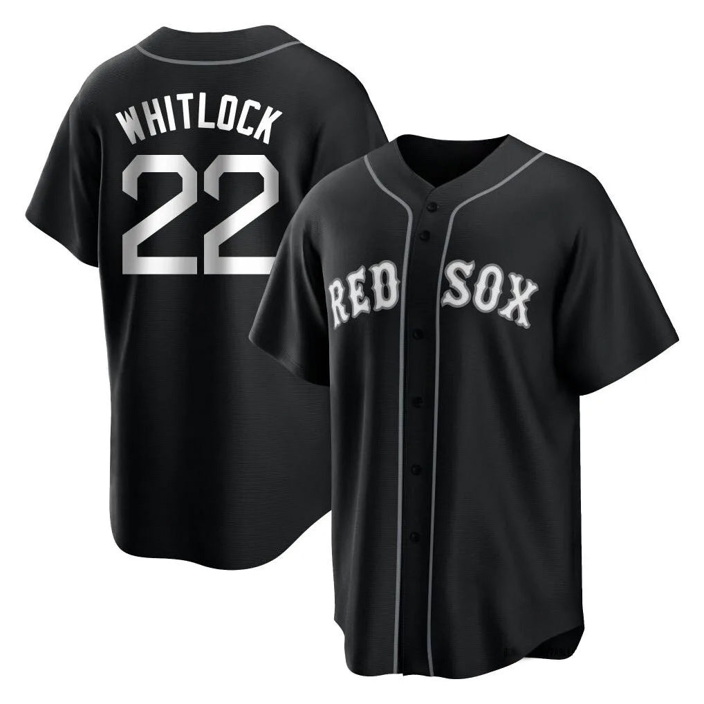 B.Red Sox #22 Garrett Whitlock Player Black Home Game Qdoa Stitched Jerseys