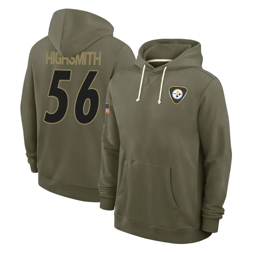 P.Steelers #56 Alex Highsmith Player Olive Salute to Service Pullover Hoodies Limited Qdoa Stitched Jerseys