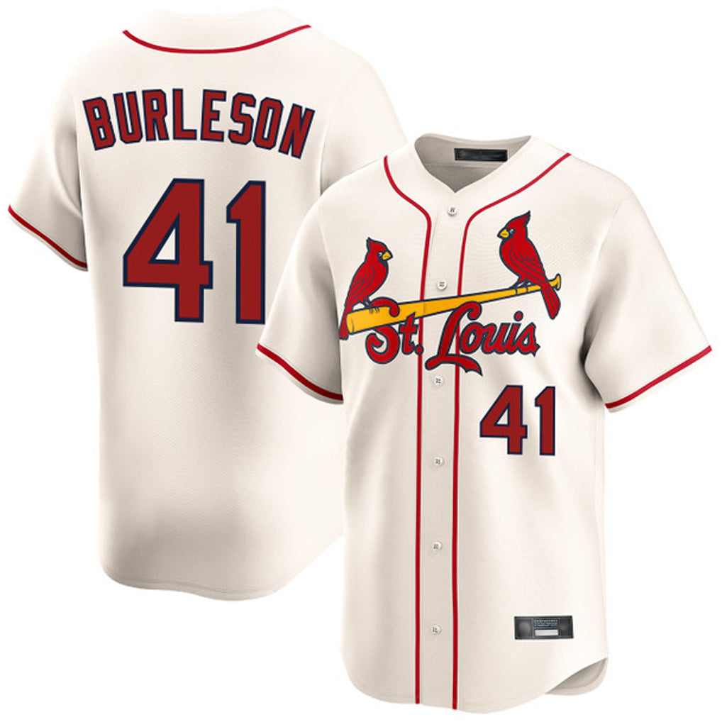 St. Louis Cardinals #41 Alec Burleson Player Cream Home Limited Qdoa Stitched Jerseys