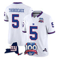 NY.Giants #5 Kayvon Thibodeaux Player White 100th Season & State Patch Vapor Limited Home Game Qdoa Stitched Jerseys