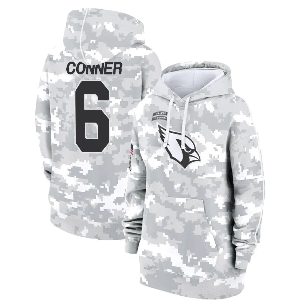 A.Cardinals #6 James Conner Player Camo Salute to Service Hoodies Qdoa Stitched Jerseys
