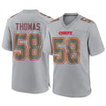 KC.Chiefs #58 Derrick Thomas Player Gray Fashion Game Qdoa Stitched Jerseys