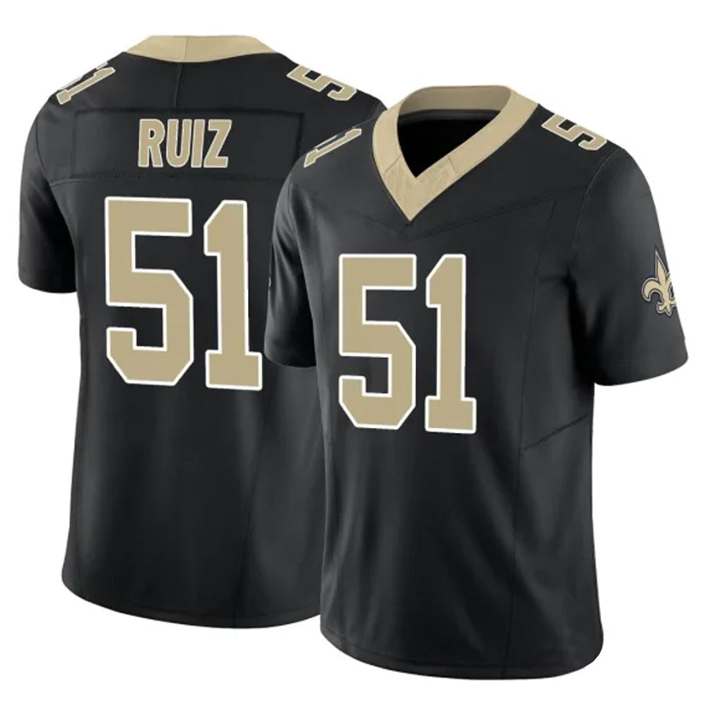NO.Saints #51 Cesar Ruiz Player Black Limited Vapor F.U.S.E. Home Game Qdoa Stitched Jerseys