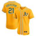 Athletics #21 Tyler Soderstrom Player Gold Limited Elite Home Game Qdoa Stitched Jerseys