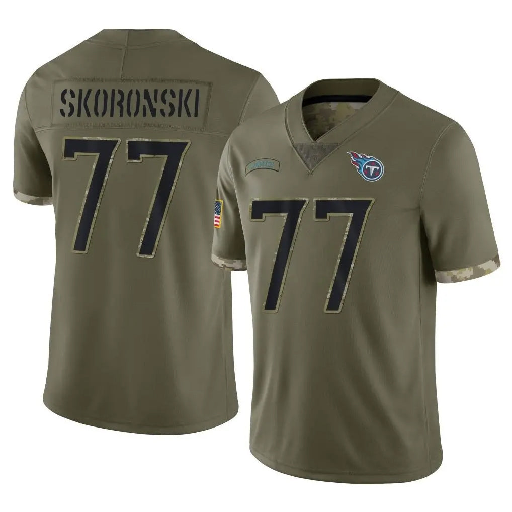 T.Titans #77 Peter Skoronski Player Olive Limited Salute to Service Home Game Qdoa Stitched Jerseys
