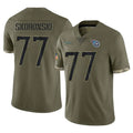 T.Titans #77 Peter Skoronski Player Olive Limited Salute to Service Home Game Qdoa Stitched Jerseys
