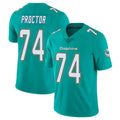 M.Dolphins #74 Kadyn Proctor Player Aqua Limited Vapor Untouchable Home Game Qdoa Stitched Jerseys