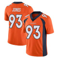 D.Broncos #93 D.J. Jones Player Orange Color Vapor Untouchable Limited Game Qdoa Stitched Jerseys
