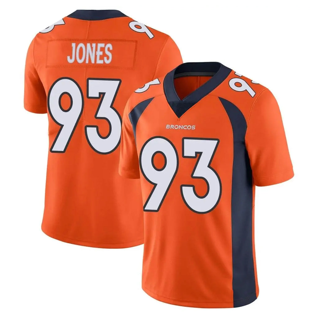 D.Broncos #93 D.J. Jones Player Orange Color Vapor Untouchable Limited Game Qdoa Stitched Jerseys