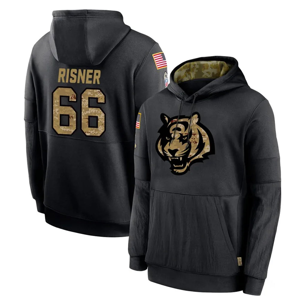 C.Bengals #66 Dalton Risner Player Black Salute to Service Pullover Hoodies Limited Qdoa Stitched Jerseys