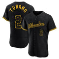 M.Brewers #2 Brice Turang Player Black Snake Skin City Home Limited Elite Qdoa Stitched Jerseys