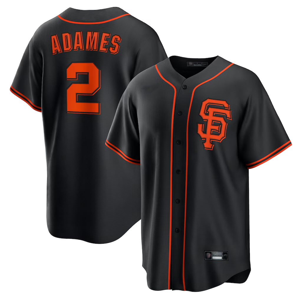 SF.Giants #2 Willy Adames Player  Black 2026 Home Game Qdoa Stitched Jerseys