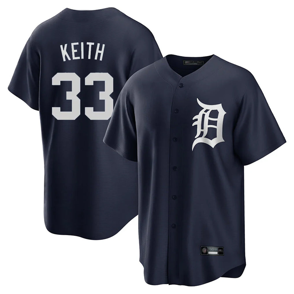 D.Tigers #33 Colt Keith Player Navy Game Home Qdoa Stitched Jerseys