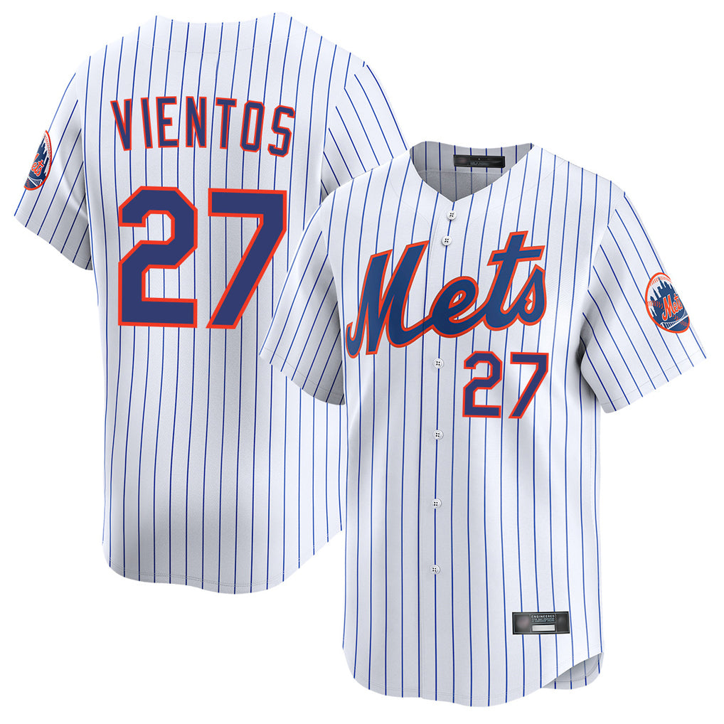 NY.Mets #27 Mark Vientos Player White Home Limited Qdoa Stitched Jerseys