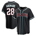 A.Diamondbacks #28 Nolan Arenado Player Black Home Game Qdoa Stitched Jerseys
