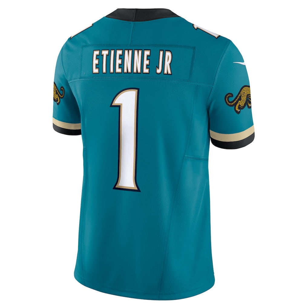 Qdoa J.Jaguars #1 Travis Etienne Jr Teal Prowler Throwback Vapor F.U.S.E. Limited Jersey
