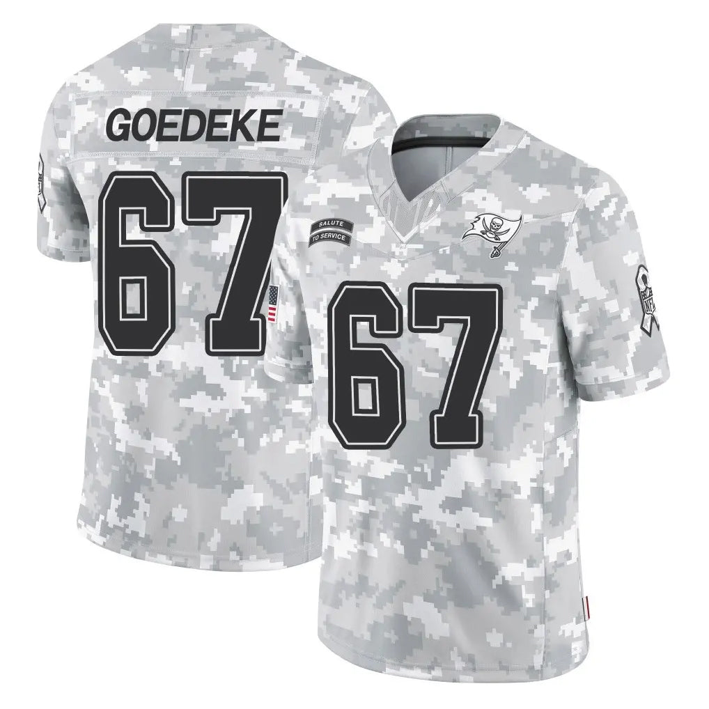 TB.Buccaneers #67 Luke Goedeke Player Arctic Camo Limited Salute To Service Home Game Qdoa Stitched Jerseys