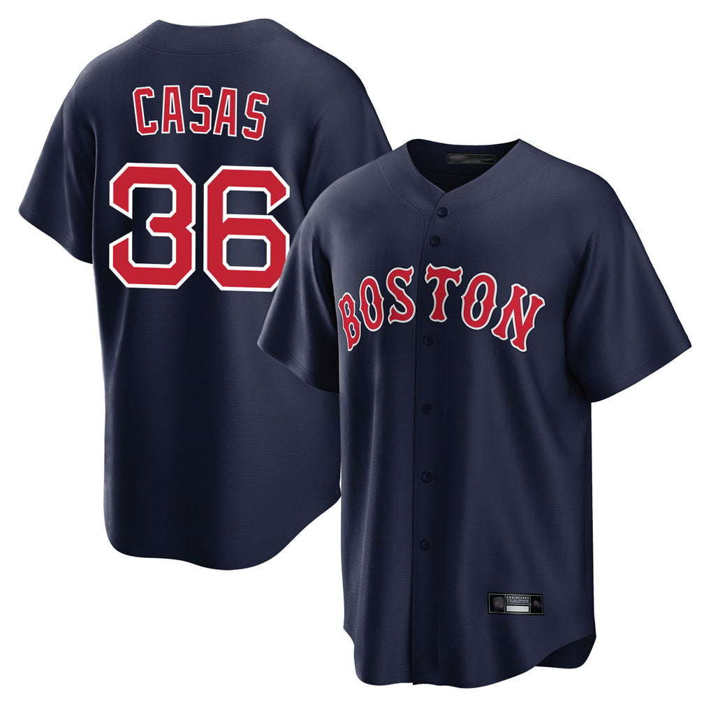 B.Red Sox #36 Triston Casas Player Navy Home Game Qdoa Stitched Jerseys