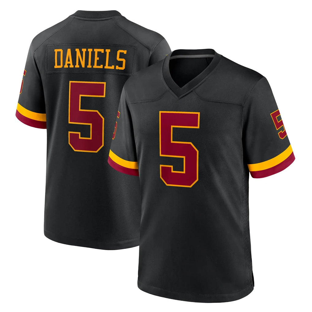 W.Commanders #5 Jayden Daniels Player Black Limited Home Game Qdoa Stitched Jerseys