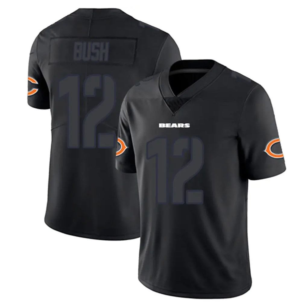 C.Bears #12 Devin Bush Player Black Impact Limited Game Qdoa Stitched Jerseys