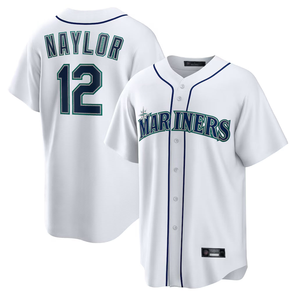 S.Mariners #12 Josh Naylor Player White Home Game Qdoa Stitched Jerseys