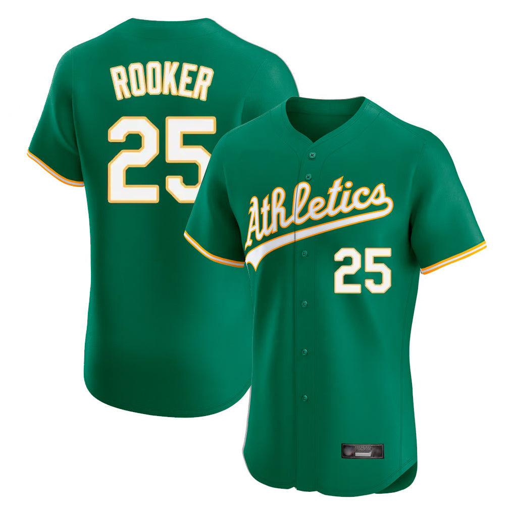Athletics #25 Brent Rooker Player Kelly Green Limited Elite Home Game Qdoa Stitched Jerseys