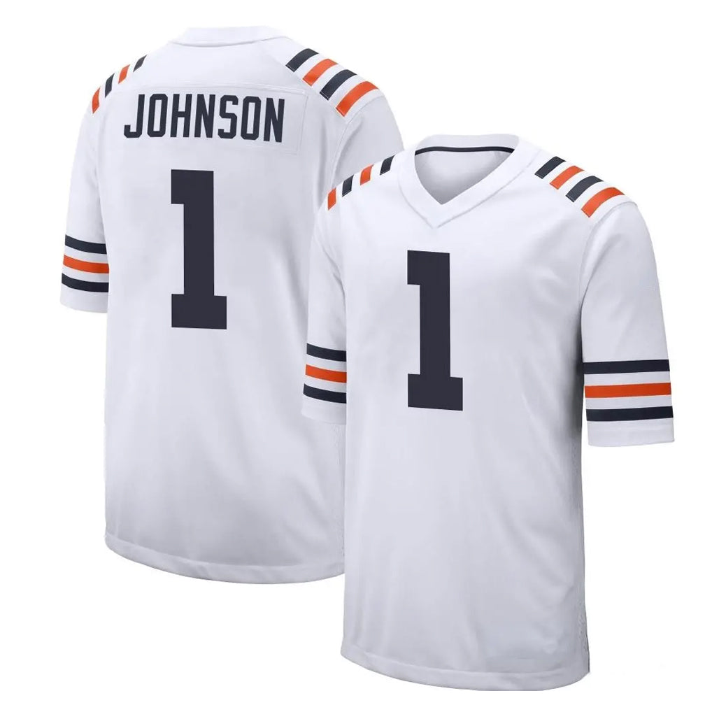 C.Bears #1 Jaylon Johnson Player White Classic Home Game Qdoa Stitched Jerseys