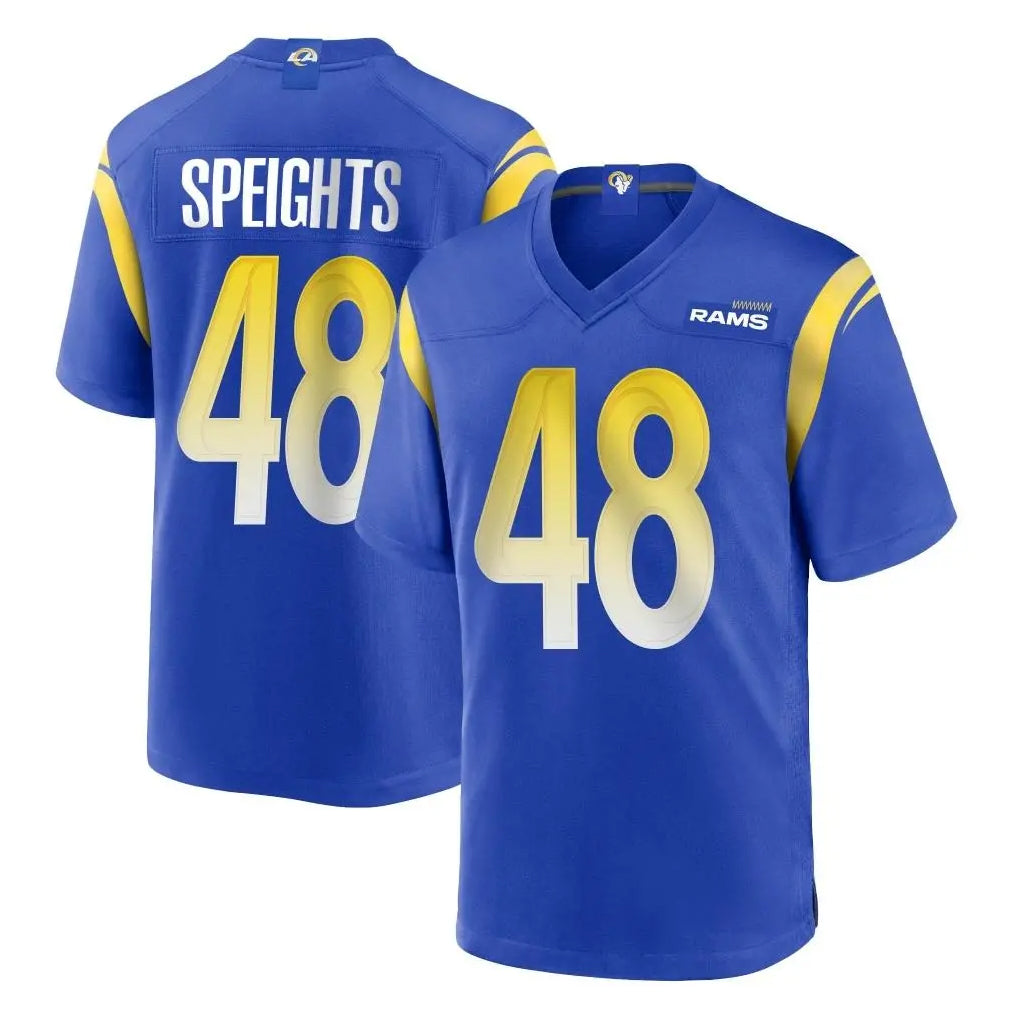 LA.Rams #48 Omar Speights Player Royal Home Game Qdoa Stitched Jerseys