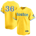 B.Red Sox #36 Triston Casas Player Yellow Limited Home Game Qdoa Stitched Jerseys