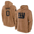 NY.Giants #0 Brian Burns Player Brown Salute to Service Pullover Hoodies Limited Game Qdoa Stitched Jerseys