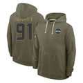 S.Seahawks #91 Byron Murphy II Player Olive Salute to Service Pullover Hoodies Limited Qdoa Stitched Jerseys
