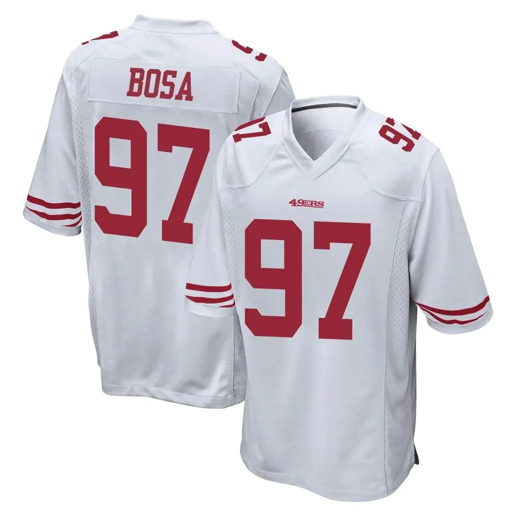 SF.49ers #97 Nick Bosa Player White Home Game Qdoa Stitched Jerseys