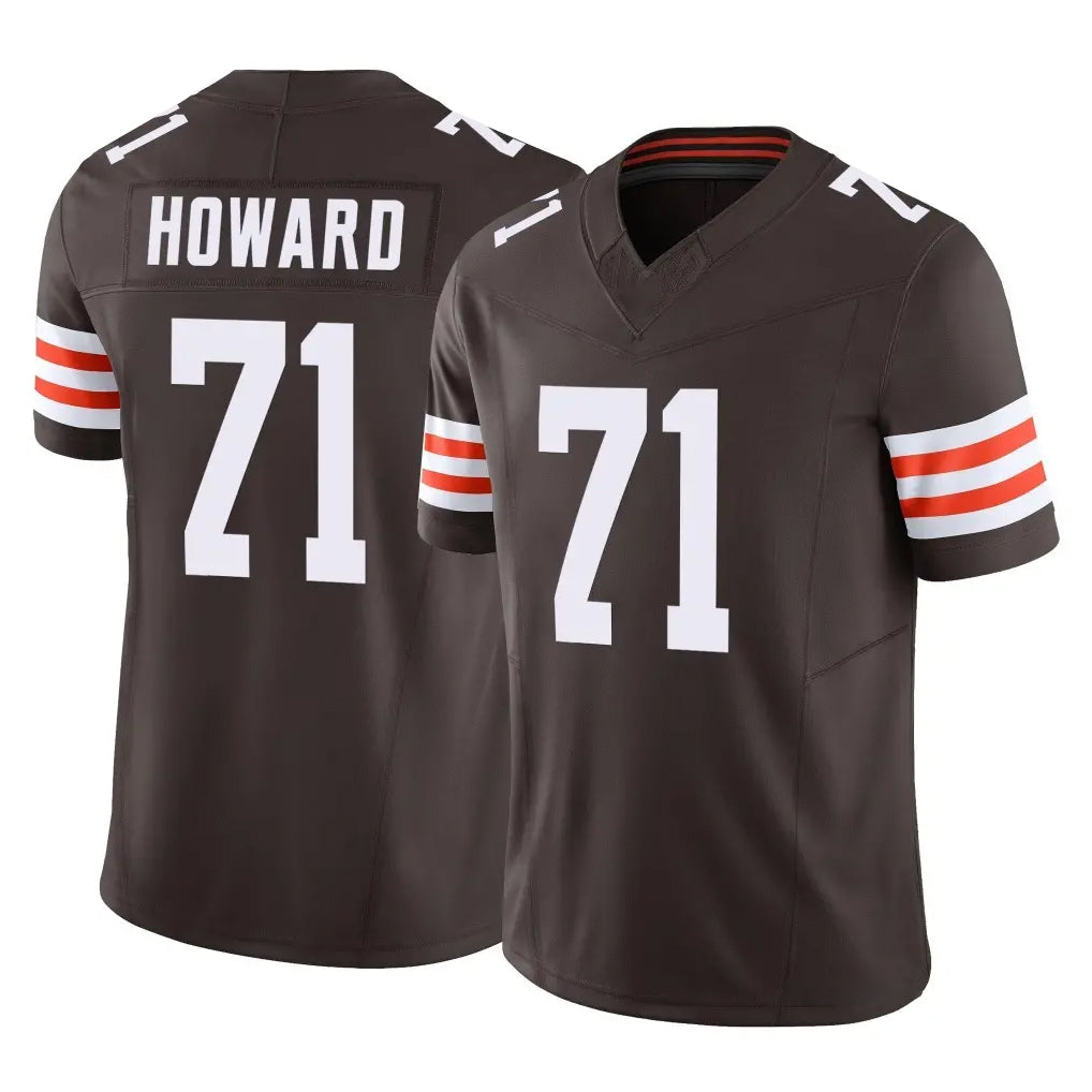 C.Browns #71 Tytus Howard Player Brown Vapor F.U.S.E. Limited Home Game Qdoa Stitched Jerseys