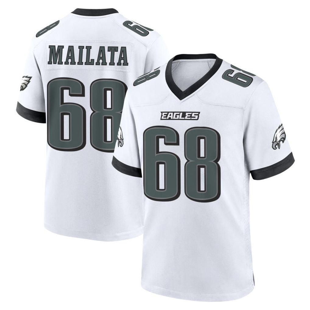 P.Eagles #68 Jordan Mailata Player White Game Home Qdoa Stitched Jerseys