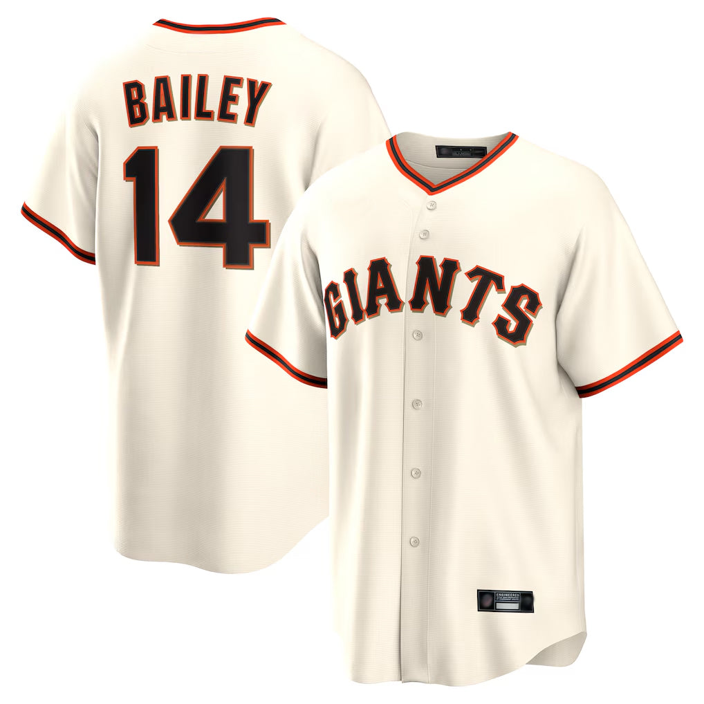SF.Giants #14 Patrick Bailey Player Cream Home Game Qdoa Stitched Jerseys