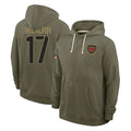 W.Commanders #17 Terry Mclaurin Player Olive Salute to Service Pullover Hoodies Limited Home Qdoa Stitched Jerseys