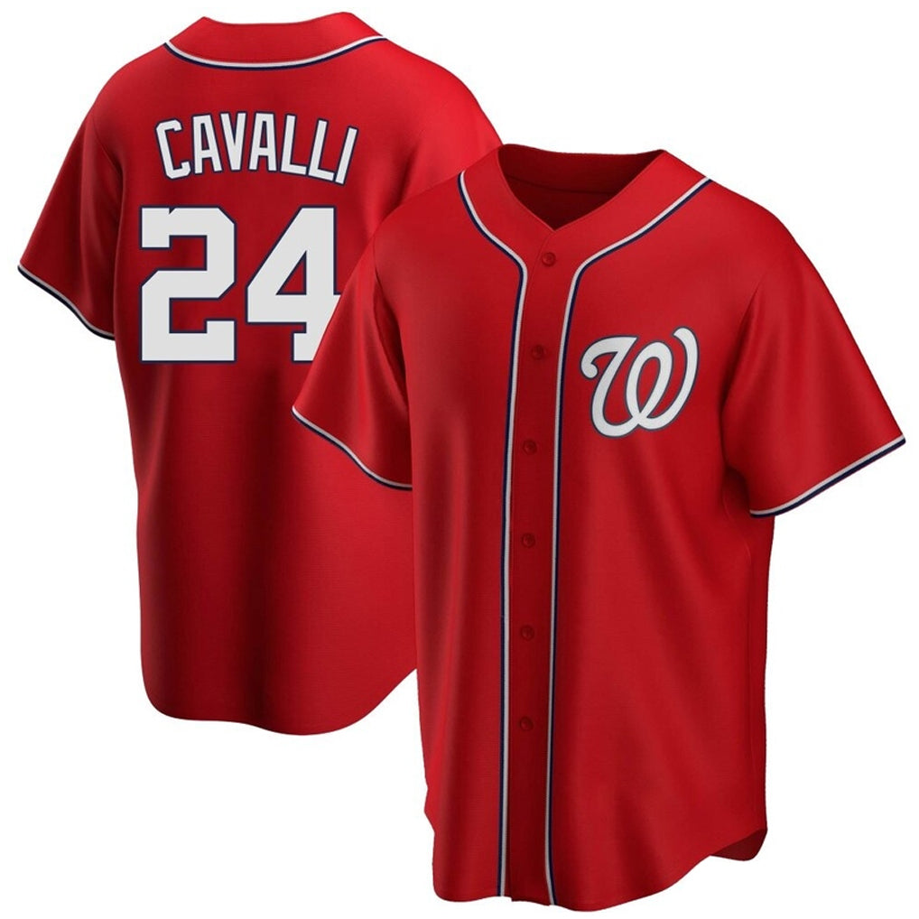 W.Nationals #24 Cade Cavalli Player Red Replica Game Qdoa Stitched Jerseys