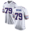 B.Bills #79 Spencer Brown Player White Alternate Game Qdoa Stitched Jerseys