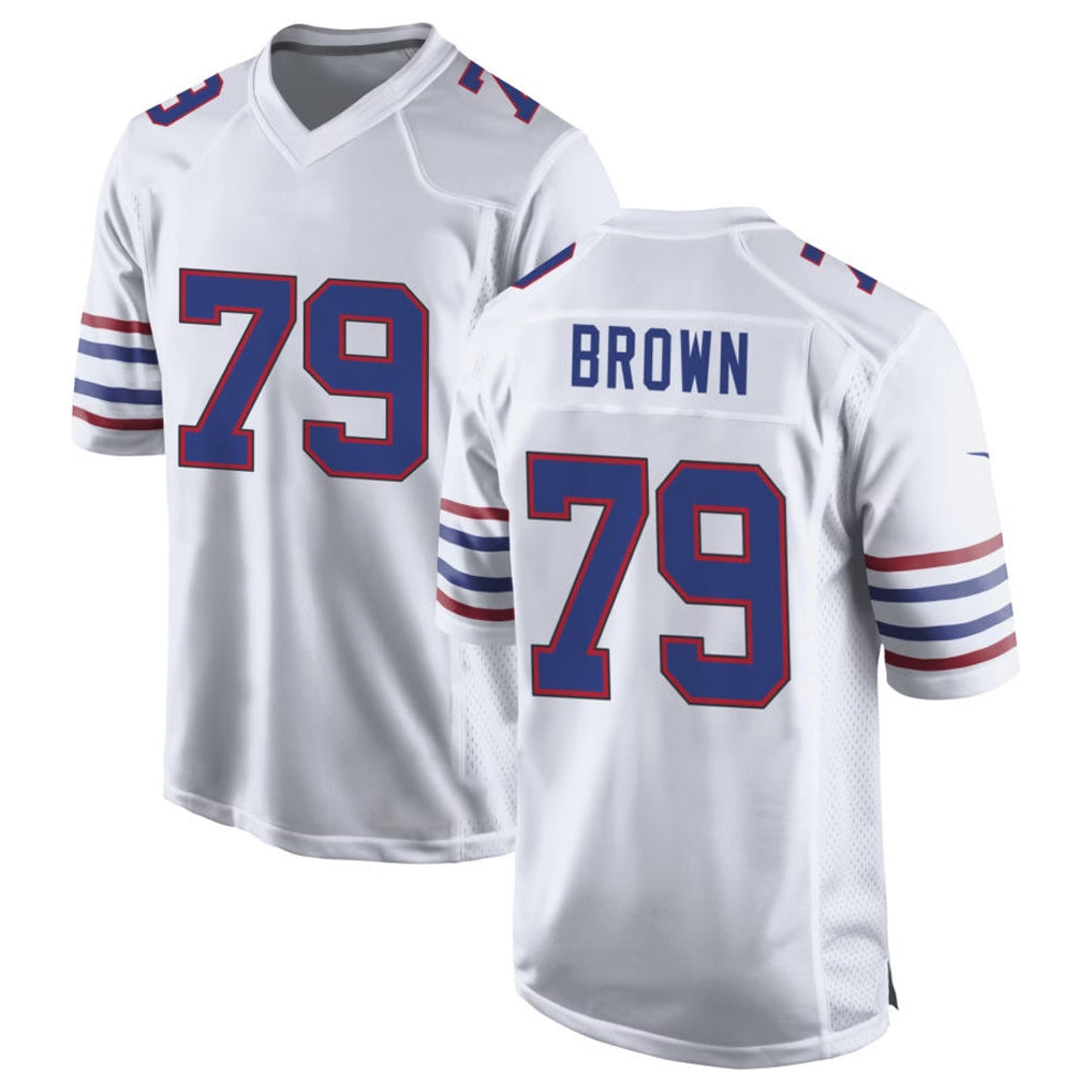 B.Bills #79 Spencer Brown Player White Alternate Game Qdoa Stitched Jerseys