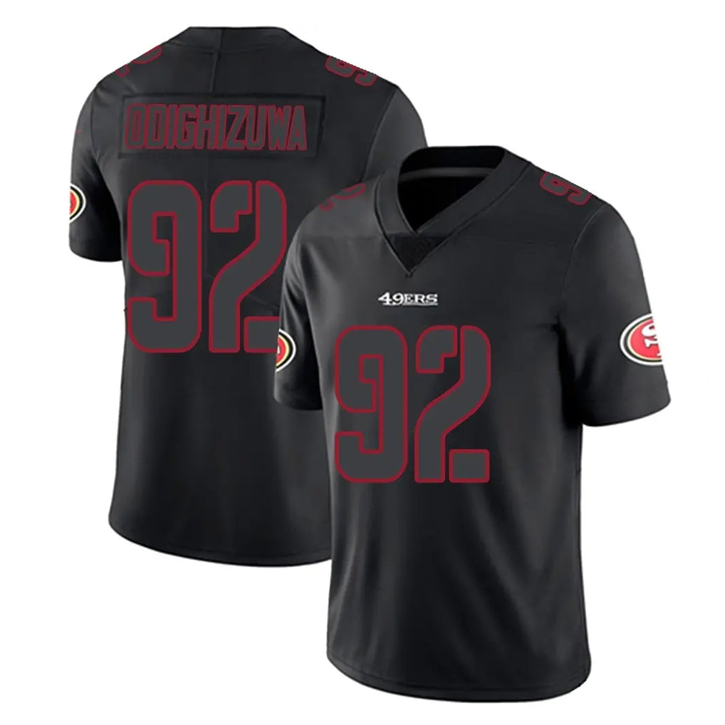SF.49ers #92 Osa Odighizuwa Player Black Impact Limited Home Game Qdoa Stitched Jerseys