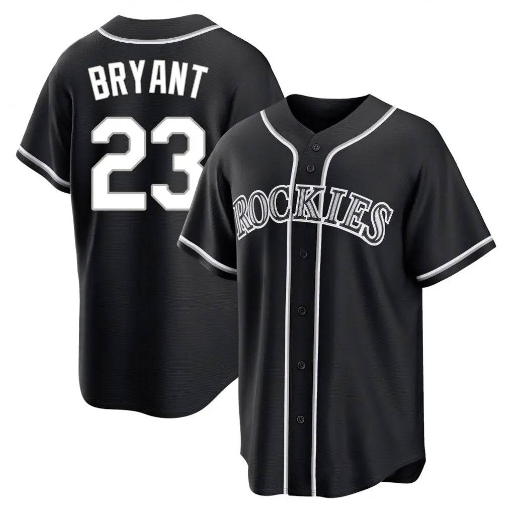 C.Rockies #23 Kris Bryant Player Black Fashion Out Home Game Qdoa Stitched Jerseys