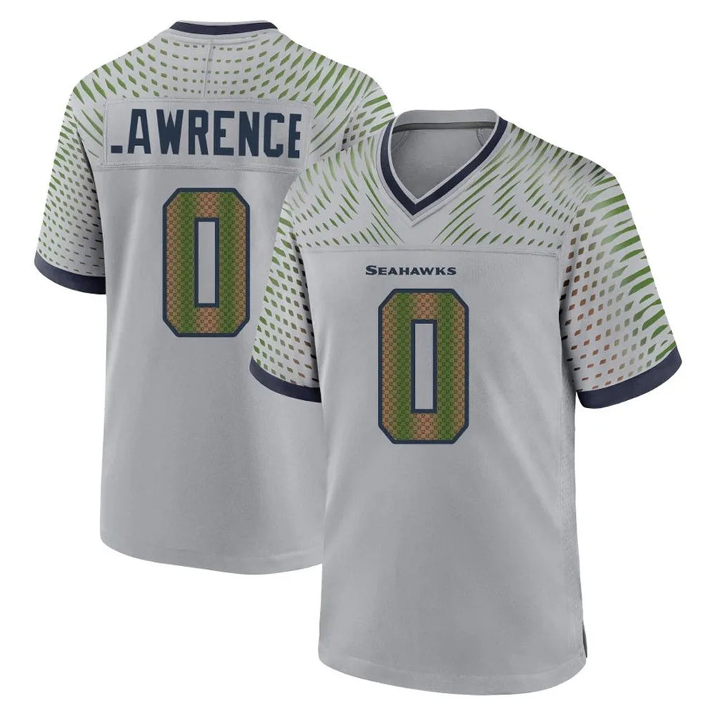 S.Seahawks #0 DeMarcus Lawrence Player Grey 2025 Rivalries Collection Home Game Qdoa Stitched Jerseys