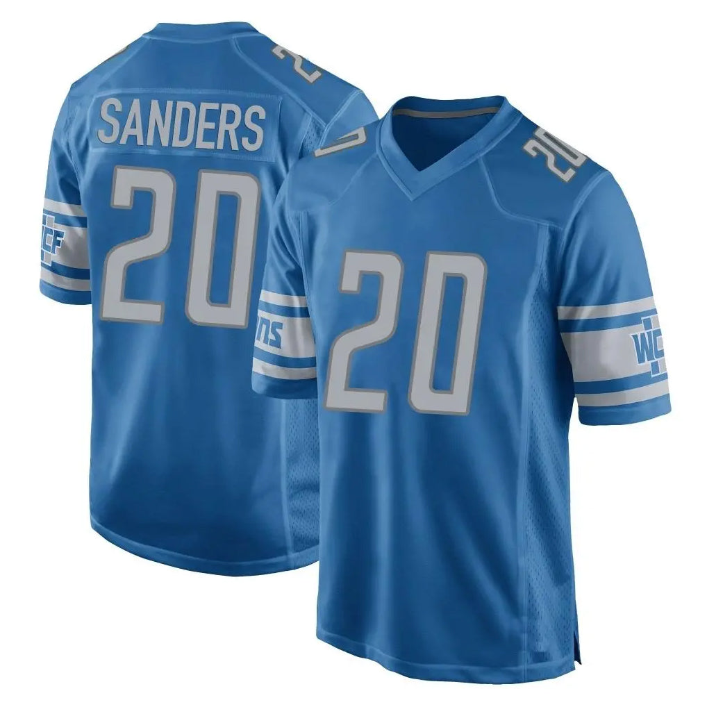 D.Lions #20 Barry Sanders Player Blue Home Game Qdoa Stitched Jerseys