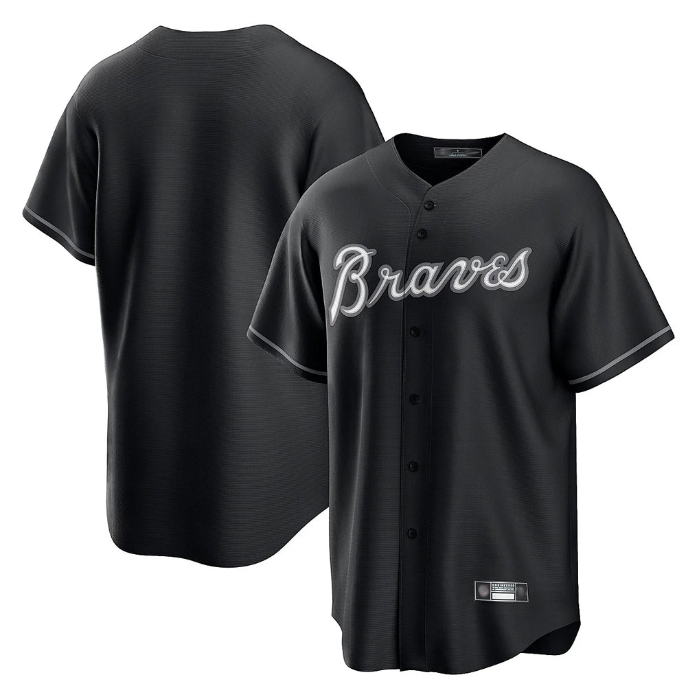 A.Braves ## Braves Blank Player Black Home Game Qdoa Stitched Jerseys