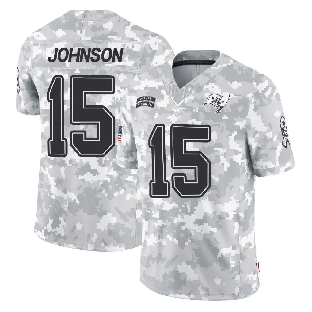 TB.Buccaneers #15 Tez Johnson Player Arctic Camo Limited Salute To Service Home Game Qdoa Stitched Jerseys
