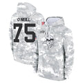 M.Vikings #75 Brian O'Neill Player Arctic Camo Salute to Service Pullover Hoodies Limited Game Qdoa Stitched Jerseys
